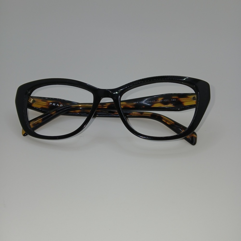 Prada Milano VPR 19W Womens Eyeglasses Frame Black Tortoise Shell 53-17-140 mm